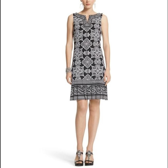 White House Black Market | Scroll Print Dress - Picture 3 of 8